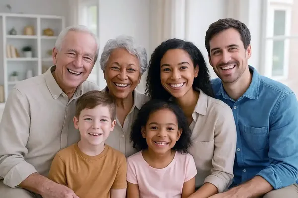 Family considering term life insurance protection